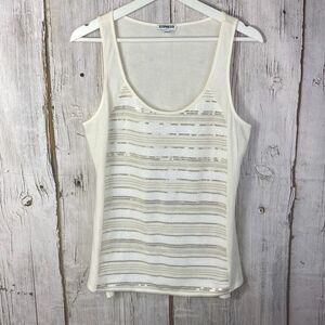 Express Ivory Sequin Tank Top Size Medium NWOT